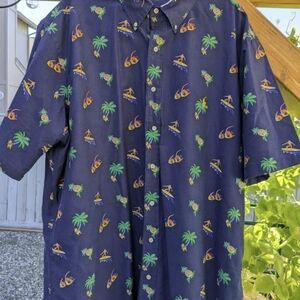 Polo Ralph Lauren Men's Multi Classic Fit Surfer-Print Oxford Shirt 2XLT
